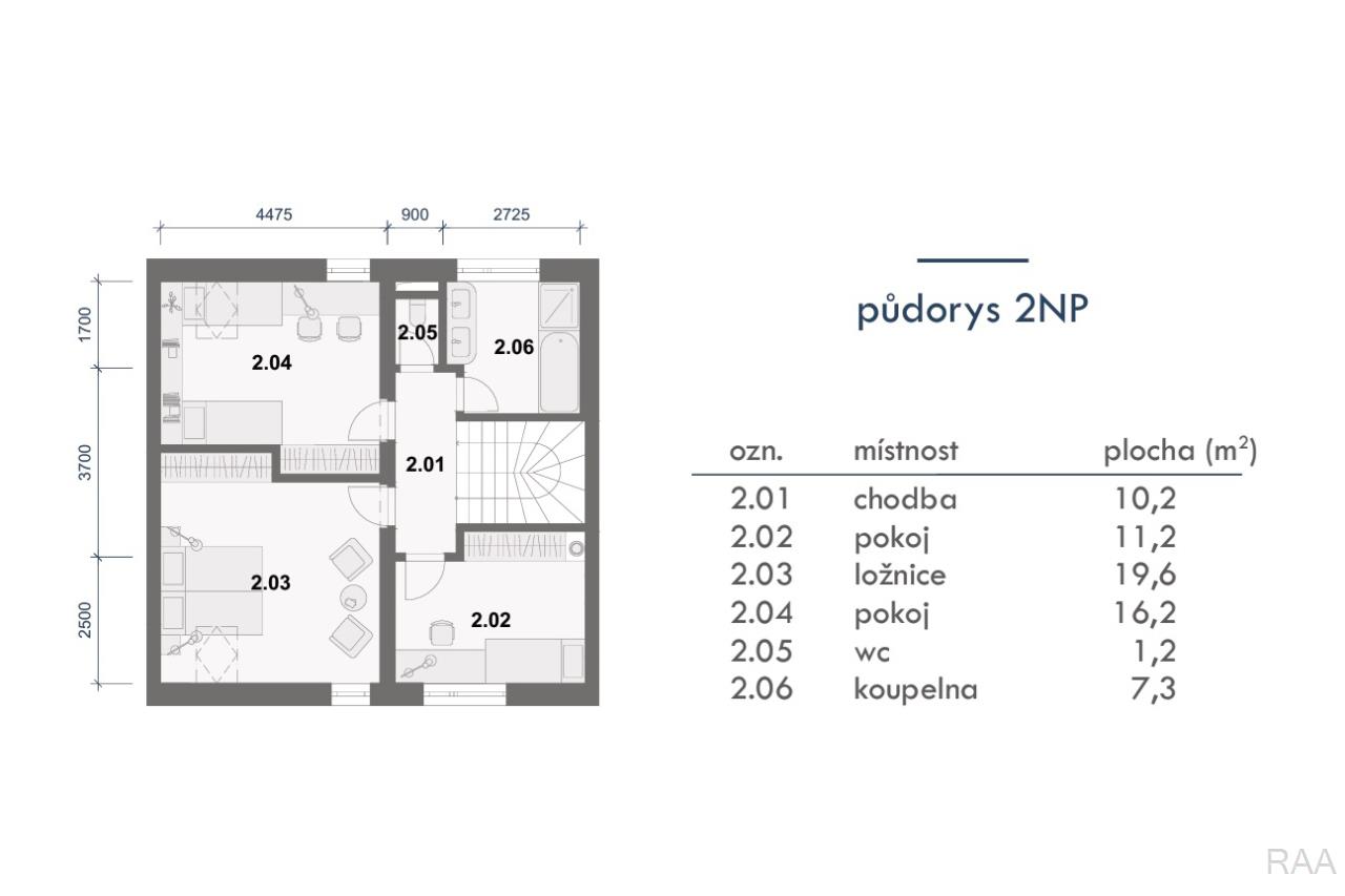 půdorys 2.NP